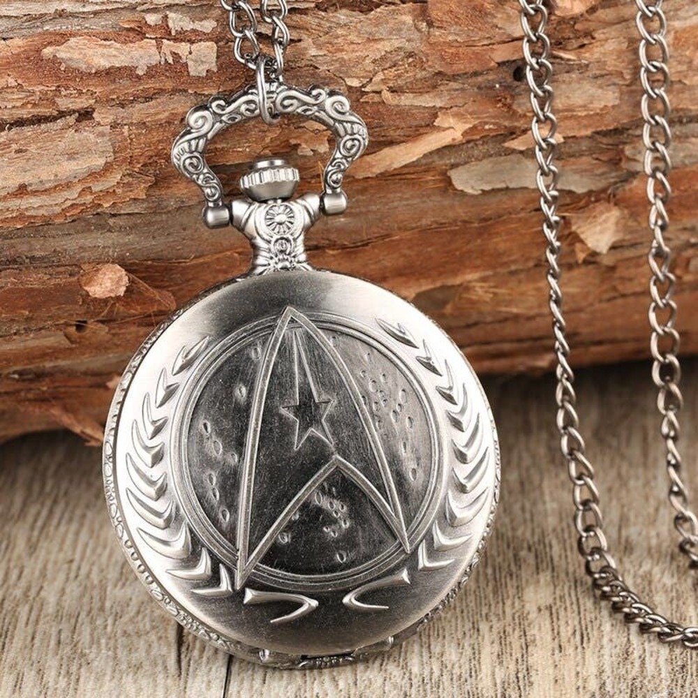 Star Trek NEW Pocket Watch Gift for Trekkie Movie Captain Kirk Aged Silver